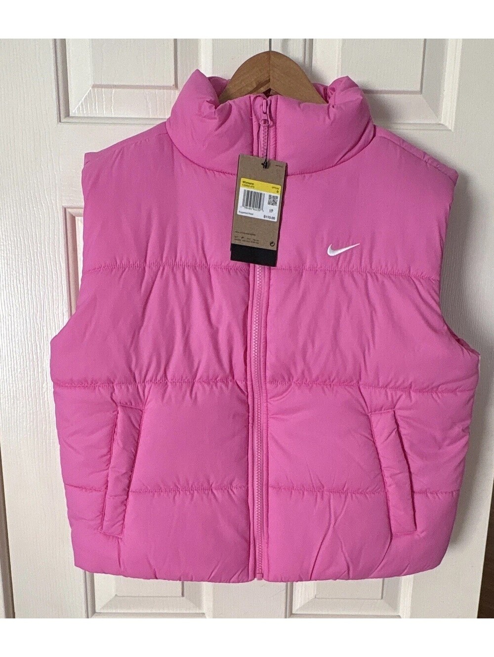 Nike sportwear zip up Puffer Vest Women’s Size S Therma-Fit Insulated NWT
